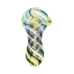 Clover Milk Chocolate Fumed Glass Spoon Hand Pipe thumbnail