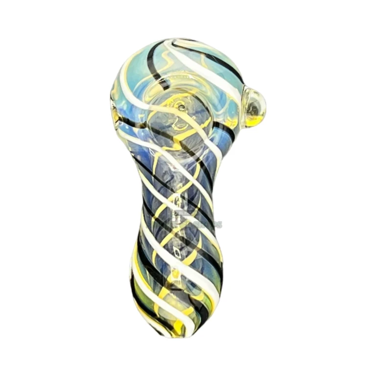 Clover Milk Chocolate Fumed borosilicate pipe mouthpiece in El Paso, rounded tip and left-side carb, glass spoon pipe near me