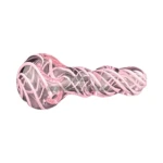 Clover Pinky Swirl Glass Spoon Hand Pipe thumbnail