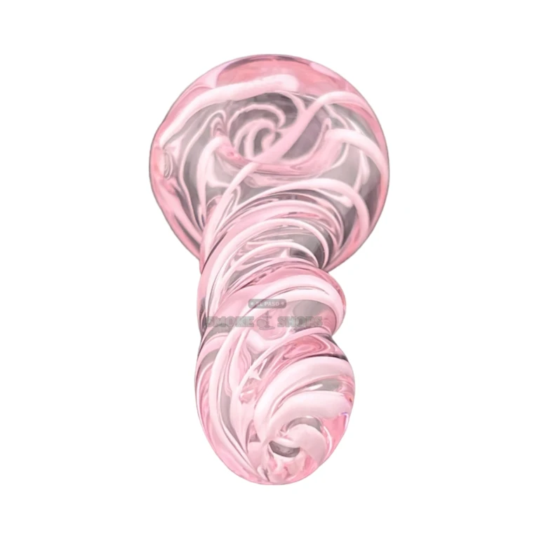 Pinky Swirl glass pipe bowl close-up in El Paso, medium bowl for tobacco use, El Paso Smoke Shops