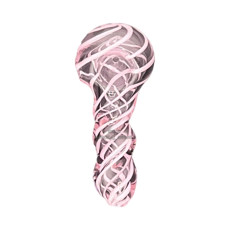Clover Pinky Swirl borosilicate pipe in El Paso, compact 3-inch spoon, glass pipe near me
