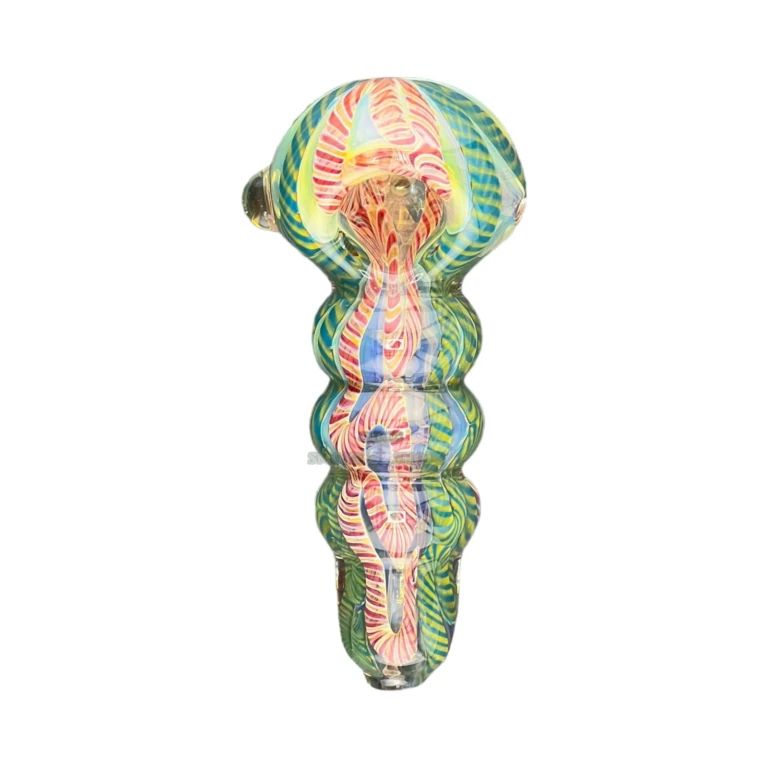 Clover Stubby Caterpillar borosilicate pipe mouthpiece in El Paso, right-side carb hole, glass spoon pipe near me