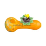 Clover Sun Flower Bee Glass Spoon Hand Pipe thumbnail