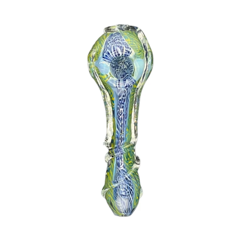 Clover Vortex borosilicate hand pipe mouthpiece in El Paso, about 122 mm long with a 4 mm left-side carb, glass pipe