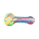 Colored Lines Glass Spoon Hand Pipe thumbnail