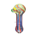 Colored Lines Glass Spoon Hand Pipe thumbnail