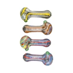 Colored Lines Glass Spoon Hand Pipe thumbnail