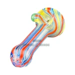 Colored Lines Glass Spoon Hand Pipe thumbnail