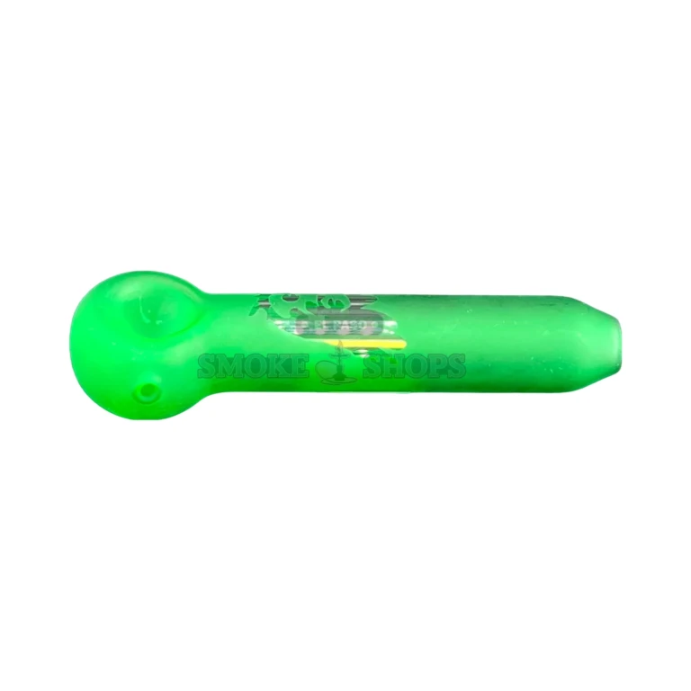 Colored Marley glass spoon pipe side view in El Paso, long light two-tone body, hand pipe near me