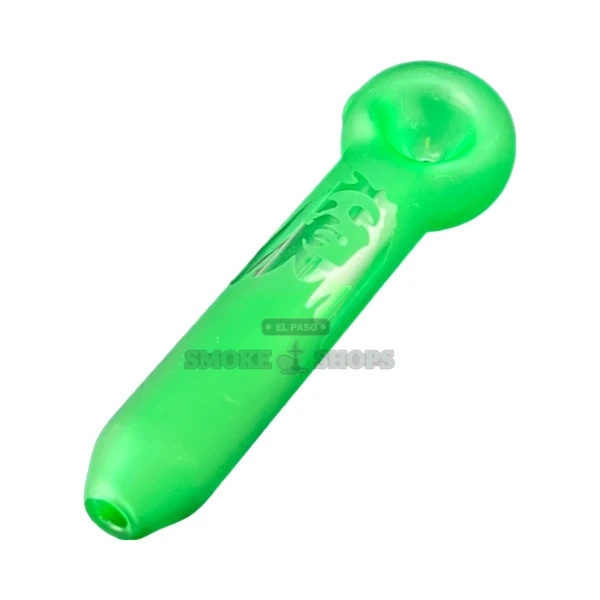 Colored Marley glass spoon hand pipe in El Paso, fogged colored body with a clear glass face, same-day pickup