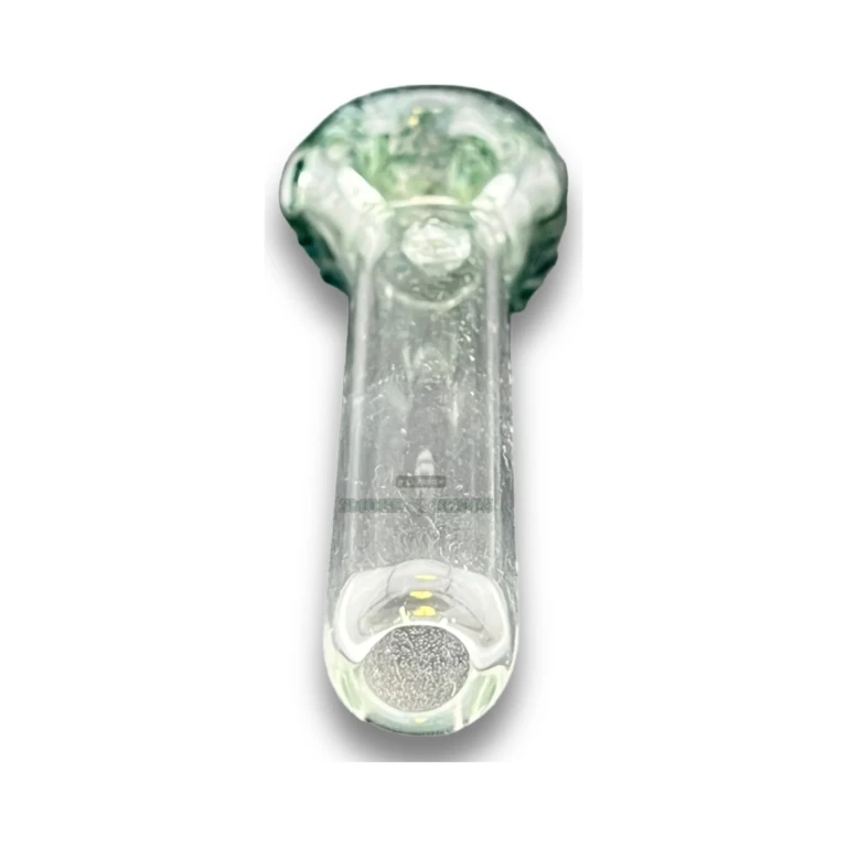 Speckled Bowl glass spoon pipe bowl close-up in El Paso, green speckles for tobacco use, El Paso Smoke Shops