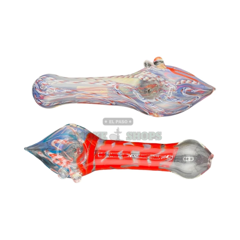 Conehead glass spoon pipe carb side in El Paso, right-side carb hole for left-handed hold, glass pipe el paso