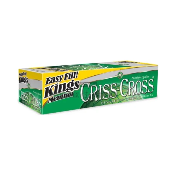 Criss Cross Menthol Kings 200ct tube box in El Paso showing menthol king size tubes with 25mm white filter tip
