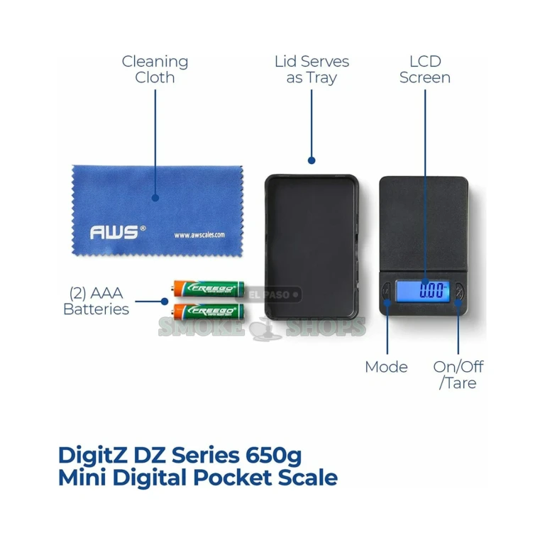 DZ-650 Mini pocket scale flip-up lid open in El Paso, doubles as expansion tray, same-day pickup