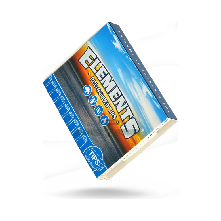 Elements Pre Rolled Tips open box in El Paso showing rolled round paper tips, 21 per pack, same-day pickup