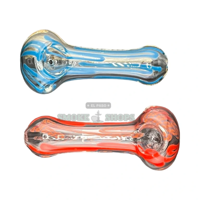 Flamed Out glass spoon pipe standing upright in El Paso, smooth lined finish, in stock near me