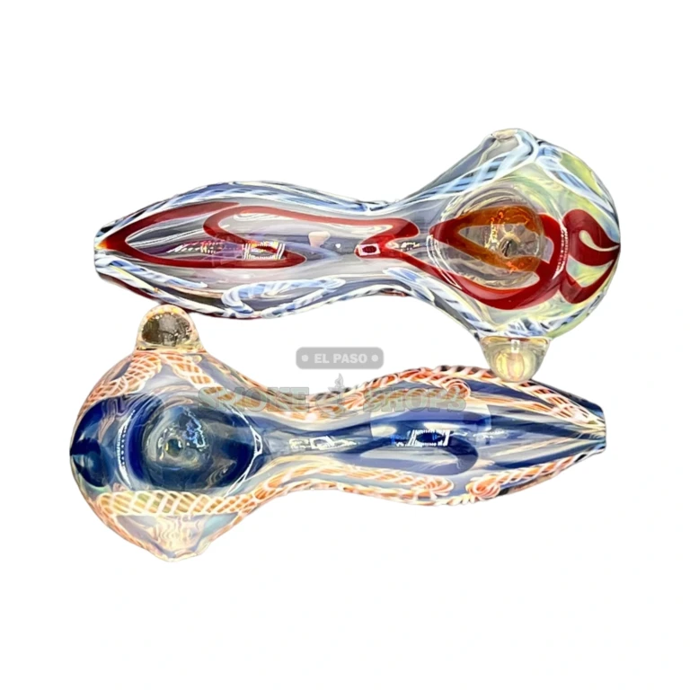 Flower Snake large glass spoon pipe in hand in El Paso, about 110 mm long, near me