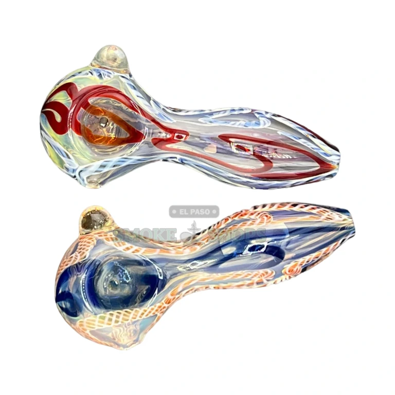 Flower Snake glass spoon pipe standing upright in El Paso, sturdy 77 gram body, in stock near me