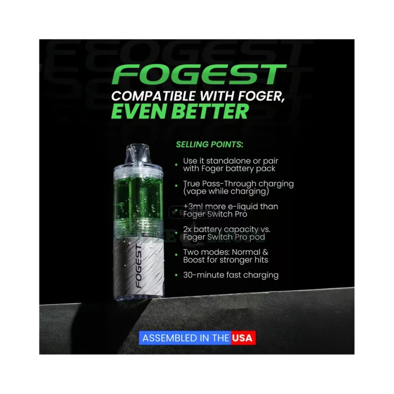 Fogest XP 40K 40000 puff disposable vape pod and duck bill mouthpiece in El Paso, refillable magnetic pod