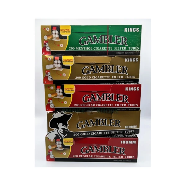 Gambler Tubes box in El Paso, empty pre-made king size 84mm cigarette tubes, 200 count, same-day pickup