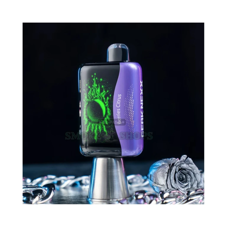 Geak Nexx 40K 40000 puff disposable vape display screen in El Paso showing battery, juice level and mode