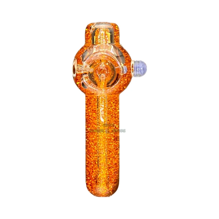 Glycerin Glitter borosilicate hand pipe mouthpiece in El Paso, about 101 mm long with a back carb, glass pipe