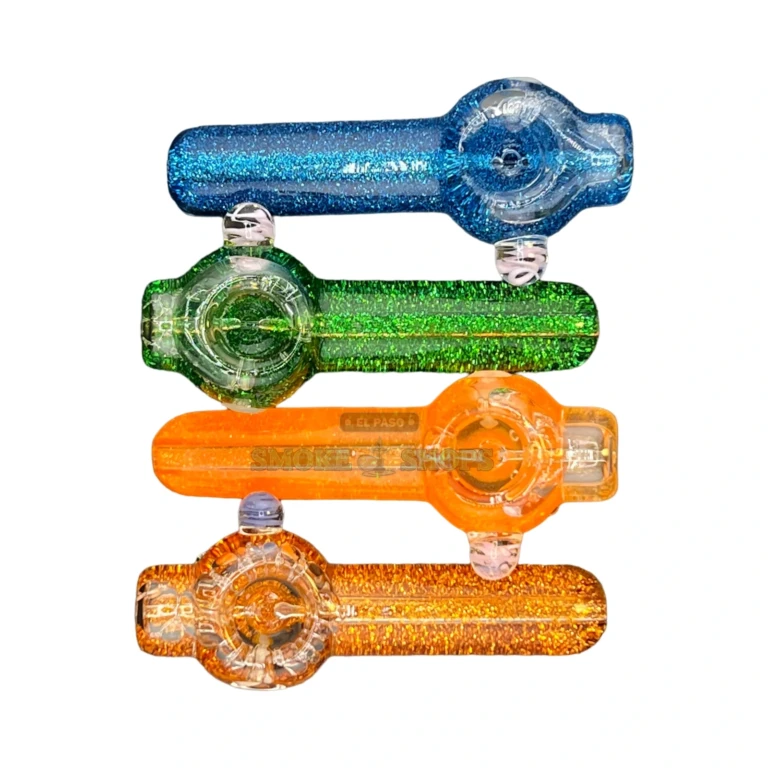 Glycerin Glitter glass spoon pipe glitter detail in El Paso, shifting sparkle, glass spoon pipe