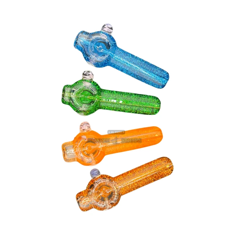 Glycerin Glitter glass spoon pipe standing upright in El Paso, assorted colors, in stock