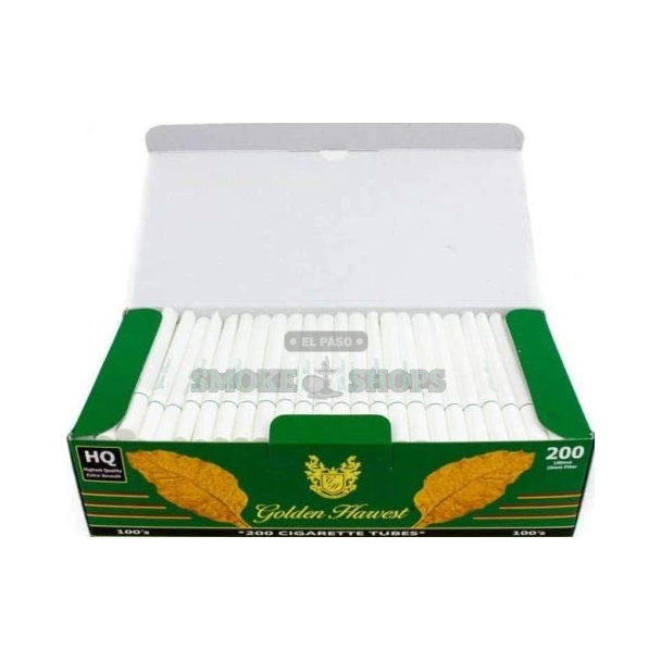 Golden Harvest Menthol King cigarette tubes box in El Paso, 200 count, 84mm king size with white filter tip