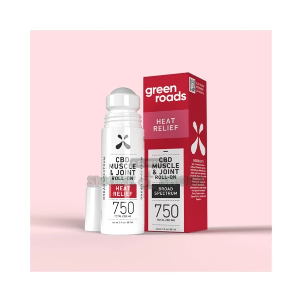 Green Roads Heat Relief CBD muscle and joint roll on in El Paso, broad-spectrum hemp, 3 fl oz tube
