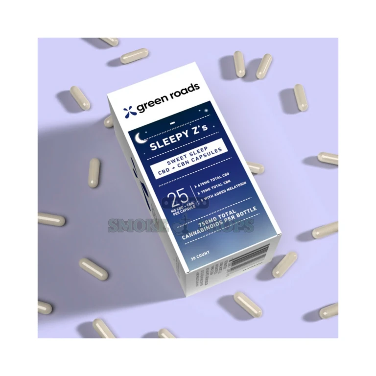 Sleepy Z s Green Roads 30 Capsules close-up at El Paso Smoke Shop, in stock near me for same-day pickup
