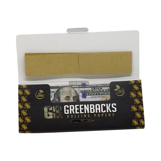 Greenbacks $100 Bill king size rolling papers and filter tips booklet in El Paso, 20 papers plus 20 tips, vegan paper