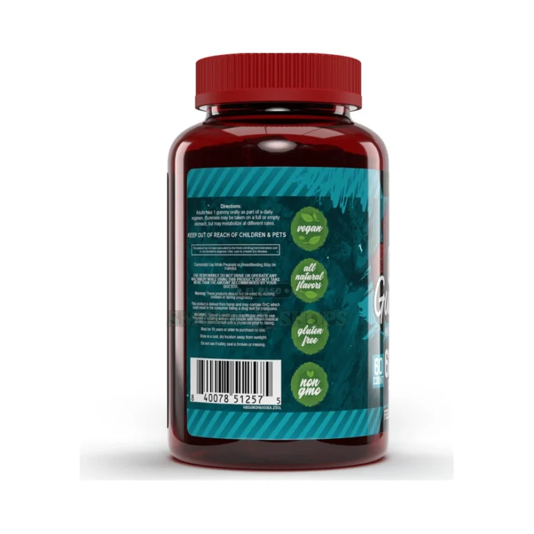Hemp Bombs Maximum Potency CBD Sleep Gummies label in El Paso, 6000mg CBD total, vegan and lab-tested