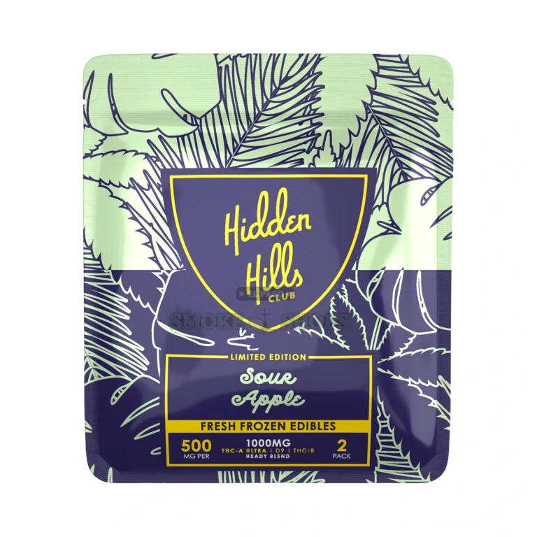 Heady Blend Edible 1000mg 2Pk Hidden Hills Sour Apple close-up at El Paso Smoke Shop, in stock near me for same-day pickup