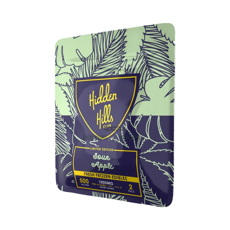 Heady Blend Edible 1000mg 2Pk Hidden Hills Sour Apple close-up at El Paso Smoke Shop, in stock near me for same-day pickup