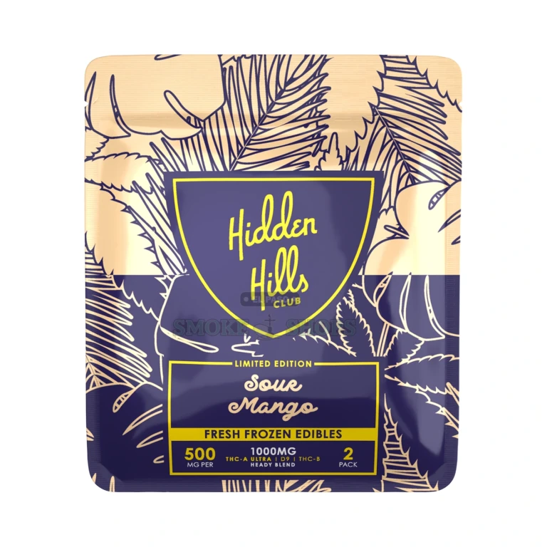 Heady Blend Edible 1000mg 2Pk Hidden Hills Sour Mango close-up at El Paso Smoke Shop, in stock near me for same-day pickup