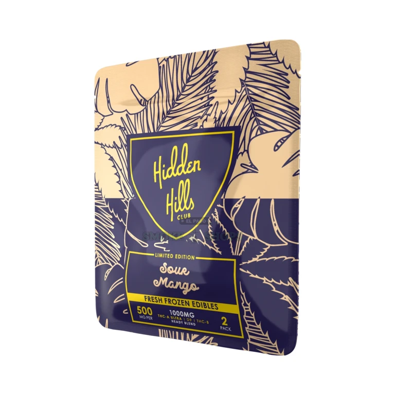 Heady Blend Edible 1000mg 2Pk Hidden Hills Sour Mango close-up at El Paso Smoke Shop, in stock near me for same-day pickup