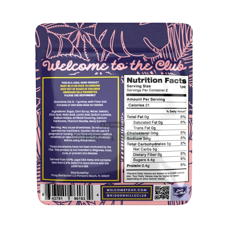 Heady Blend Edible 1000mg 2Pk Hidden Hills Strawberry Lime close-up at El Paso Smoke Shop, in stock near me for same-day pick
