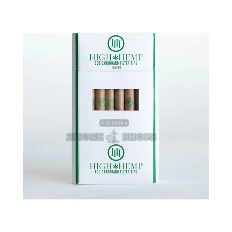 High Hemp Eco Cardboard Filter Tips opened in El Paso, sticks of 5 unbleached cardboard tips, in stock at 10 stores