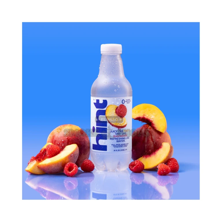 Water Infused Fruit Essence Hint Peach Raspberry close-up at El Paso Smoke Shop, in stock near me for same-day pickup