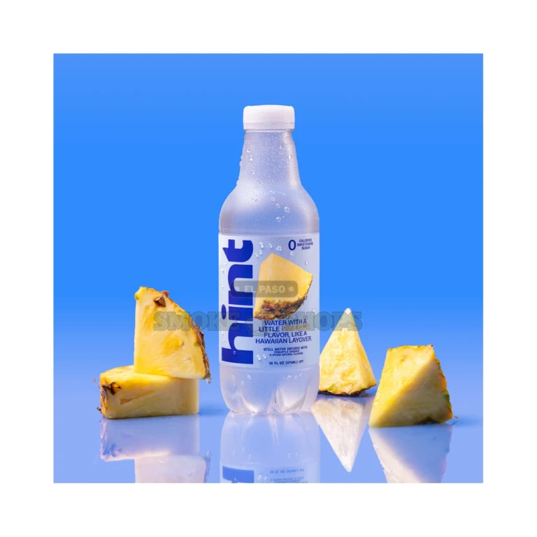 Water Infused Fruit Essence Hint Pineapple close-up at El Paso Smoke Shop, in stock near me for same-day pickup