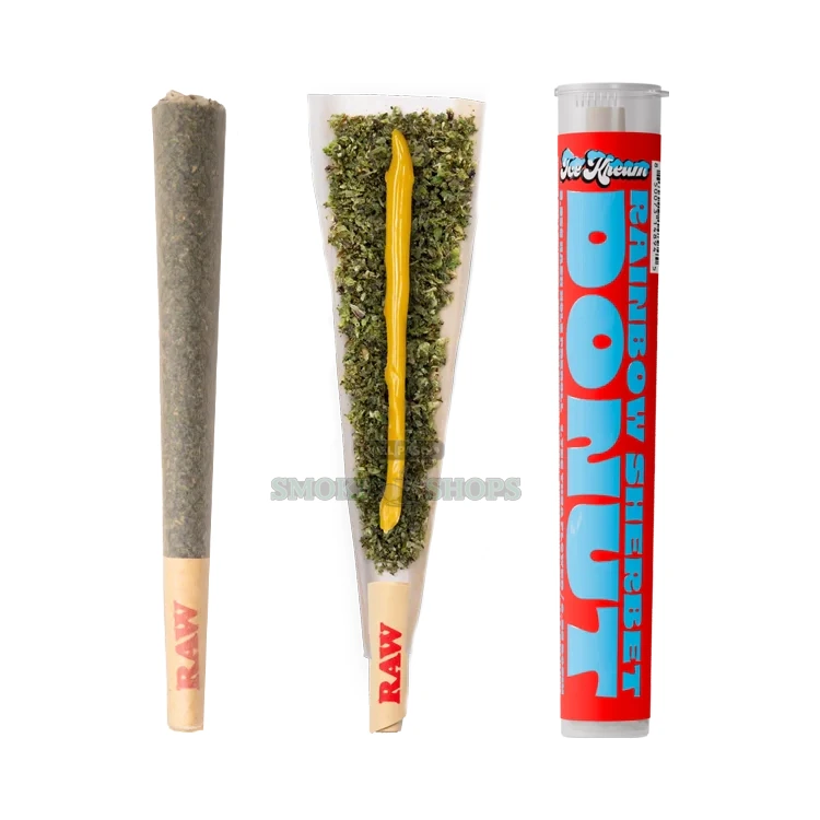 Ice Kream Hash Hole Donuts pre-roll cut open in El Paso showing the live rosin donut hole core