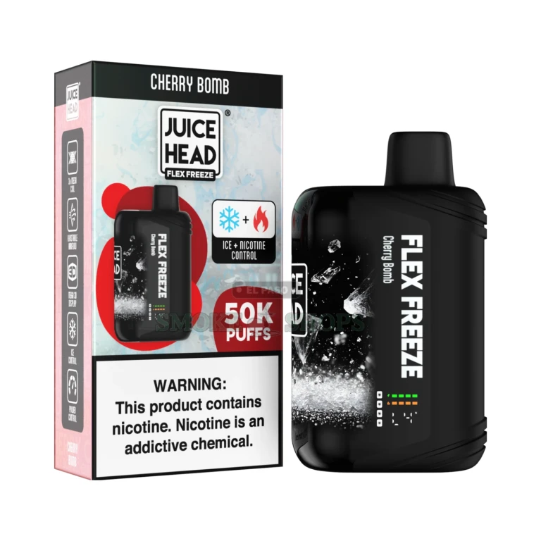 JuiceHead 50K disposable vape smart display in El Paso, 50,000 puffs and triple mesh coil, in stock today