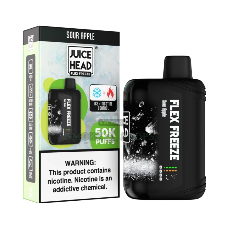 JuiceHead 50K Flex Dial nic and ice control in El Paso, 50,000 puff disposable vape, pick up today