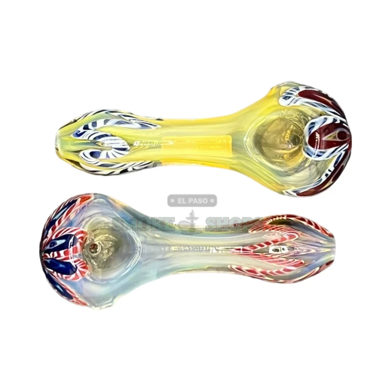 Kateya Flower glass spoon pipe standing upright in El Paso, about 103 mm long, in stock near me