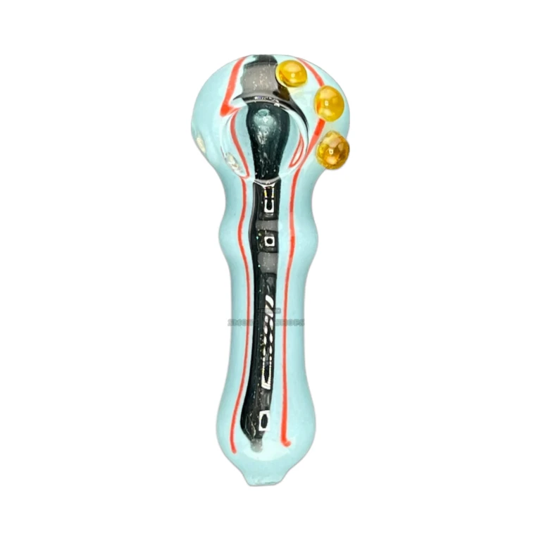 Landing Strip borosilicate hand pipe mouthpiece in El Paso, rounded draw with a left-side carb, glass pipe