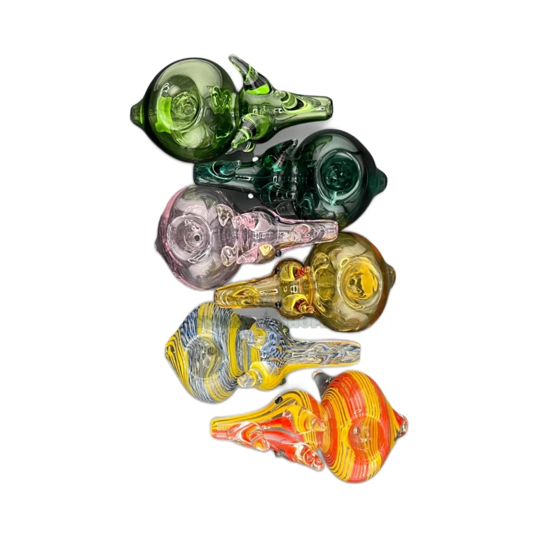 Lazarus Rhino glass spoon pipe full color version in El Paso, mixed colors, glass spoon pipe near me