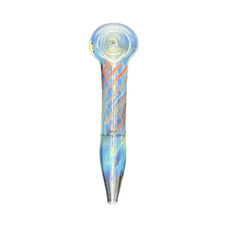 Long Basic borosilicate hand pipe mouthpiece in El Paso, tapered lip and left-side carb, glass pipe