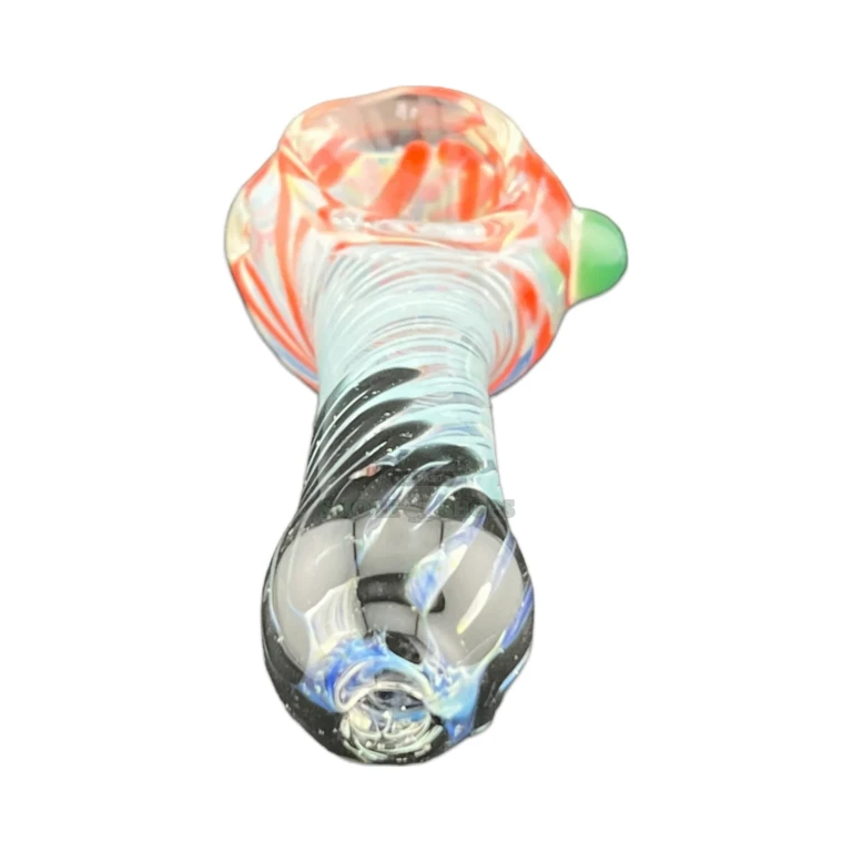 Mini Multi Stripe glass pipe small bowl close-up in El Paso, 15 mm bowl for tobacco use, El Paso Smoke Shops