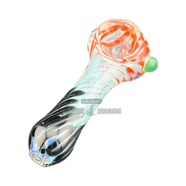 Mini Multi Stripe Glass Spoon Hand Pipe
